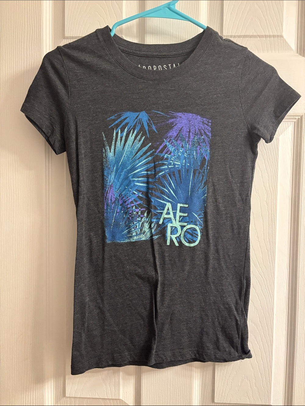 Women’s Aeropostale Charcoal Heather Palm Graphic Tee